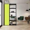 Nikola Large Crockery cum Bookshelf and Divider Unit in Antique Ebony Lime Yellow Colour