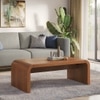 Quinn Rectangular Solid Wood Coffee Table In Amber Walnut Finish