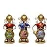 Desert Art Metal Handpainted Lady Musician Showpiece Set of 3