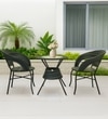 Ballarat  Wicker Table And Chair Set In Grey Dual Tone Finish