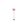 Mike Pink Natural Fiber Floor Lamp with Black Iron Base