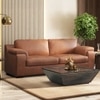 Trissino 3 Seater Luxury Italian Leather Sofa In Cognac