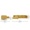Brezza Sectional Fabric Sofa - Yellow