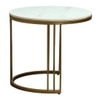 Metaline Round Metal Nesting Coffee Table Set Gold Finish White Porcelain Top Set Of 2