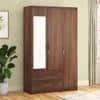 Hilton 3 Door 3 Drawer Wardrobe With Mirror and Lock in Chestnut Acacia Finish