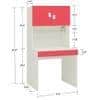 Corolla Kids Study Desk with Drawer Built In Bookshelf and Petal Handles in Strawberry Pink Colour