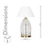 ELVORA Diamond Cut Clear Glass Table Lamp with Brass Base