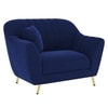 Rivo Velvet 1 Seater Sofa in Navy Blue Color