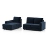 Apollo Compact Sofa (Colour : Cobalt, Cushion : Hard, Back Type : Regular, Seating Capacity : Left Aligned 2 Seater + Left Aligned Chaise)
