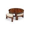 Nashville Sheesham Wood Accent Coffee Table Set With 4 Stools In Natural Teak Finish