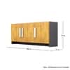 Hexa Red Multipurpose Storage Cabinet With 3 Door in Slate Grey And Giant Wood Colour