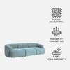 Zenliving Wood 3 Seater With Upholstery Non Storage Sofa In Blue Colour