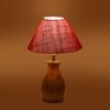 Devansh Pink Jute Table Lamp With  Wood Natural Base (10X12.5 Inches)-33