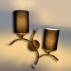 Devansh Metal Electric Wall Light in Gold Colour with Black Shade Count of 2 Lights
