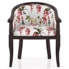 Florence Armchair in Carmine Cassia Colour and Mahogany Finish