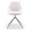 Doris Leatherette Accent Chair in White Colour