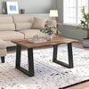 Aquila Live Edge Rectangular Solid Wood Coffee Table In Finish Teak