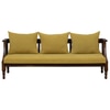 Heston 3 Seater Seater Wooden Sofa in Yellow Fabric