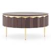 Keoni Round Solid Wood Coffee Table In Claret Mahogany Finish