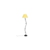 Syma Yellow Fabric Floor Lamp with Black Iron Base