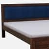 Dhunja Solid Sheesham Wood  King Size  blue Upholstered  Bed In Provincial Teak Finish
