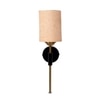 Devansh Metal Electric Wall Light in Black Colour with Beige Shade Count of 1 Light