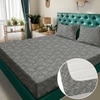 Light Grey Floral 180 TC Fitted 1 King  Bedsheet with 2 Pillow Covers