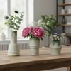 Layered Form Textured Ceramic Vase Set