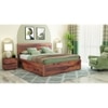 Esra Sheesham Wood King Size Bed Drawer Storage Provincial Teak Finish (72 x 78 inches)