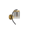 Verona Single Light Wall Fitting In Black And Brass Finish Metal With Dual Tone Smoke Glass