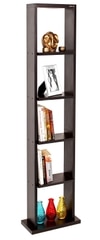 BLUEWUD Walten Engineered Wood Bookshelf Cabinet Book Rack Organizer with Shelves for D�cor Display, Wall Mount Floor Standing for Home Library (Wenge)