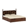 Rustic Sheesham Wood King Size Bed With Hydraulic Storage In Provincial Teak Finish