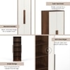 BLUEWUD Maltein Mini Engineered Wood 2 Door Wardrobe/Clothes Storage Rack Organizer Almirah Cupboard with Shelves for Bedroom Home Furniture (Brown Maple & White, 60 X 40 X 180 CM)