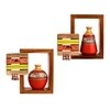 Wall Decor 2 Wooden Shelf & 2 Pots Madhubani Design Red (9x2.7x8)
