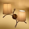 Devansh Metal Electric Wall Light in Gold Colour with Grey Shade Count of 2 Lights