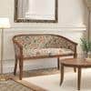 Florence Loveseat 2 Seater In Teak Finish With Calico Floral Retreat Fabric Colour