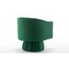 Morrow Swivel Solid Wood Round Chair in Green Colour