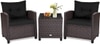Carry Bird Wicker Patio Furniture Outdoor Balcony Chairs In Black Colour