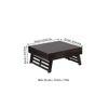 Bradford Sheesham Wood Coffee Table With Foldable Legs In Mahogany Finish