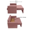 Baruna 2 Seater Velvet Pull Out Sofa Cum Bed with Storage In Peach Color