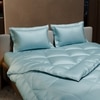 Stoa Paris Comforter Set Double Bed, 300TC Satin Double Bed Comforters in Dream Blue