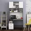 Avenly Study Table with Storage Grey and Frosty White