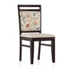Alaine Dining Chair in Calico Floral Retreat and Pony Beige Non-Printed Seat with Mahogany Finish