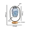 Devansh Multicolor Glass Wooden & Iron  Table Lamp -17 Inch Height  -Lpo