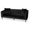 Mid Century Fabric Sofa (Black)