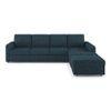Apollo Sofa (Colour : Indigo Blue, Cushion : Hard, Back Type : Regular, Seating Capacity : Left Aligned 3 Seater + Left Aligned Chaise)