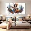 The Castle Decor Krishna Ji Wall Painting Wooden Framed 27x48 Inch (Style 21)
