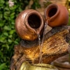 Brown Gold Natural Driftwood And Earthen Pot Water Fountain