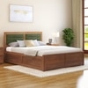Ritz Solid Wood Queen Size Bed With Hydraulic Storage (Amber Walnut Finish)
