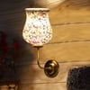 Devansh Metal Electric Wall Light in Gold Colour with Multicolor Shade Count of 1 Light